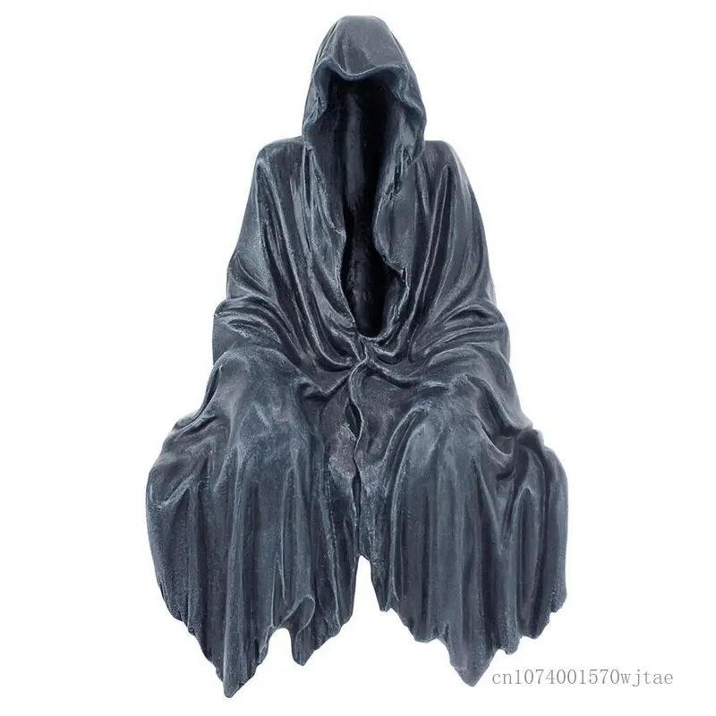 

Halloween Black Clothed Figure Sculpture Ornaments Scary Black Robed Garden Courtyard Ornaments Resin Crafts