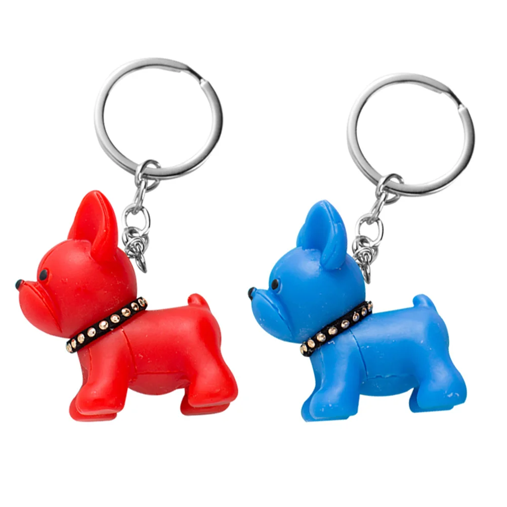 

2 Pcs Key Chains Car Keys Gifts Women Bulk Puppet Keychains Dogs Miniature Pendant Key Ring Puppy Keychain Handbag Dog Charm