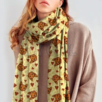 bengal cat 3d printed imitation cashmere scarf autumn and winter thickening warm funny dog shawl scarf