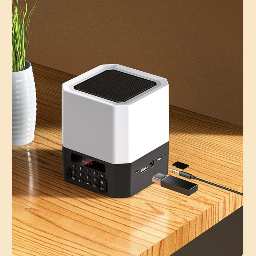 

Portable Bluetooth Speaker Wireless Mini Player Touch Pat Light Colorful LED Night Light Bedside Table Lamp for Better Sleeps