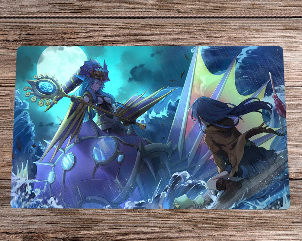 

YuGiOh Anime Playmat El Shaddoll Apkallone Eria the Water Charmer CCG TCG Mat & Free Bag Anti-slip Desk Mat Pad Mousepad 60x35cm