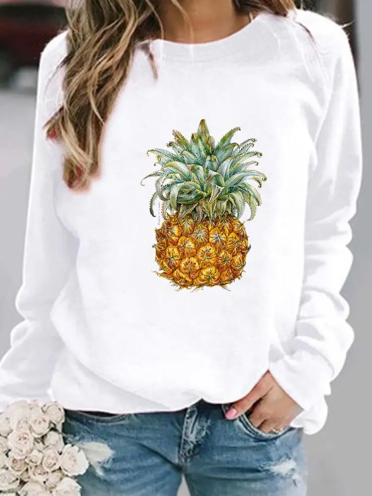 

Woman Autumn Spring Print Female Pullovers Women Pineapple Sweet Love Travel Clothing Ladies Hoodies Casual Graphic Sweatshirts