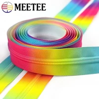 5meters 5 nylon zippers tape rainbow decorative zipper for sewing bag clothes jacket zips repair kits diy garment accessories