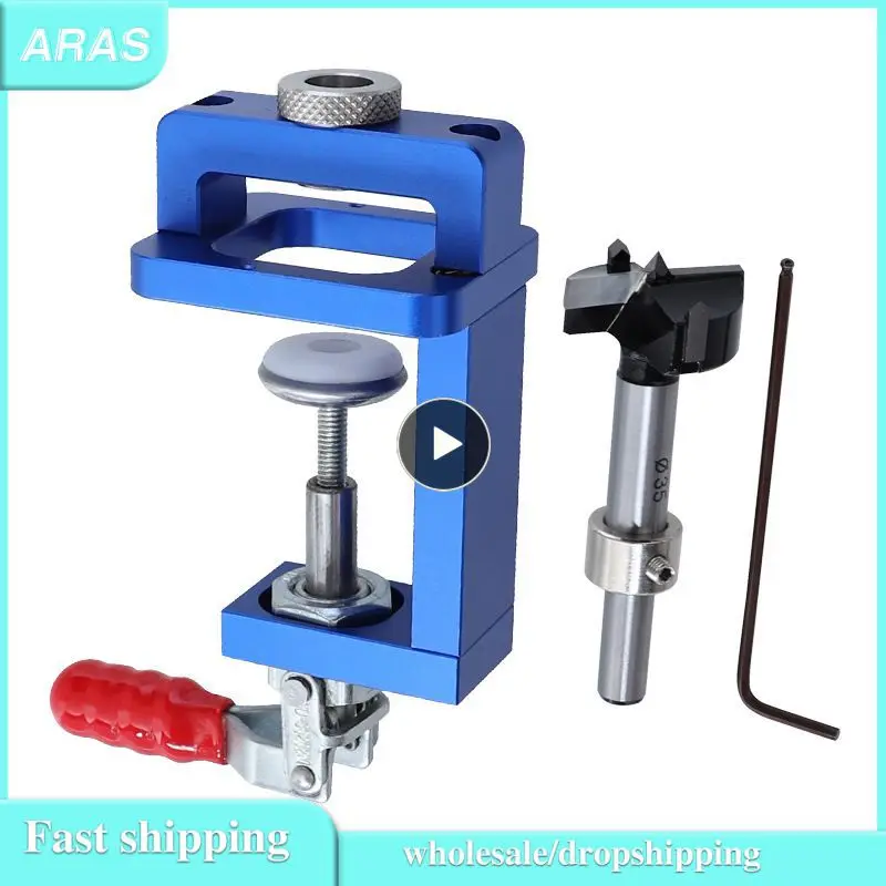 

Woodworking Hole Drilling Guide Locator 35mm Hinge Boring Jig With Fixture Aluminum Alloy Hole Opener Template Door Cabinets