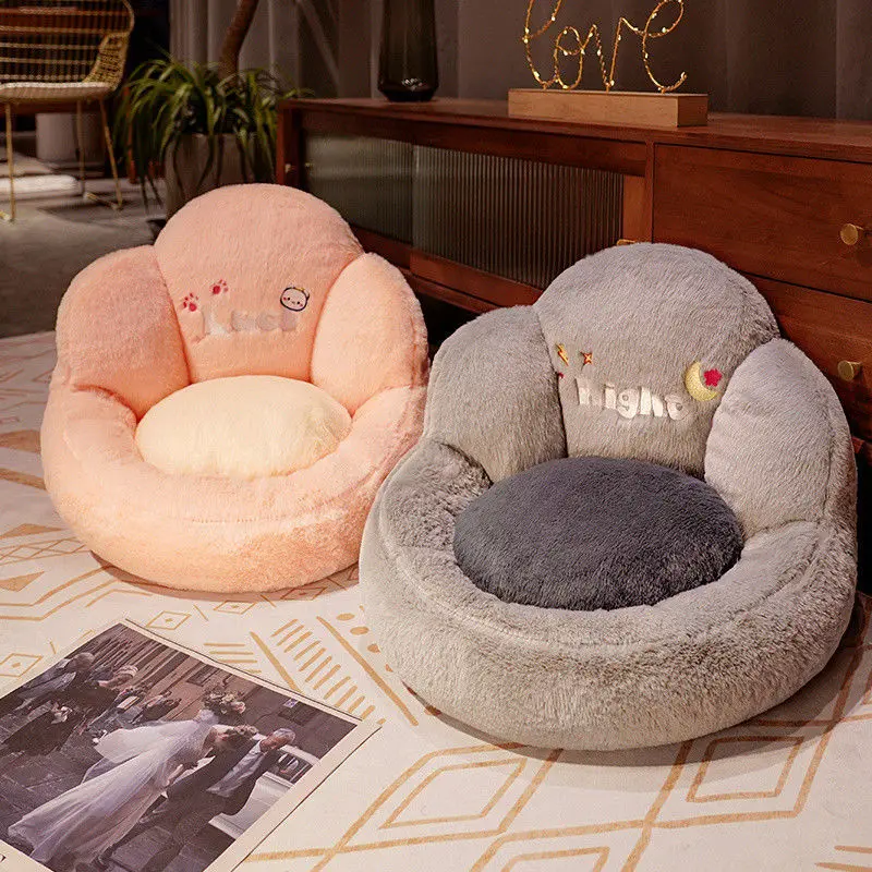 Однотонный плюшевый офисный матрас для чтения в японском стиле подушка стула