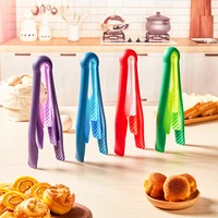 3pcsset bbq food tongs plastic bread clips steak ice tea tong clip cake bread grill clamp cooking utensils kitchen accessories