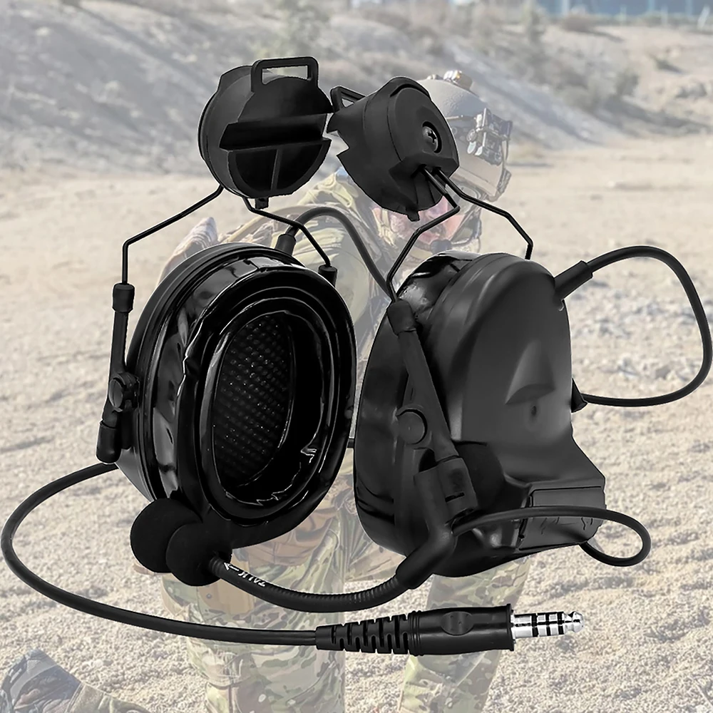 Hearangel Tactical Headset Comtac II with ARC Rail Adapter Hearing Protection with Gel Ear Pads for Tactical  Shooting U94 PTT