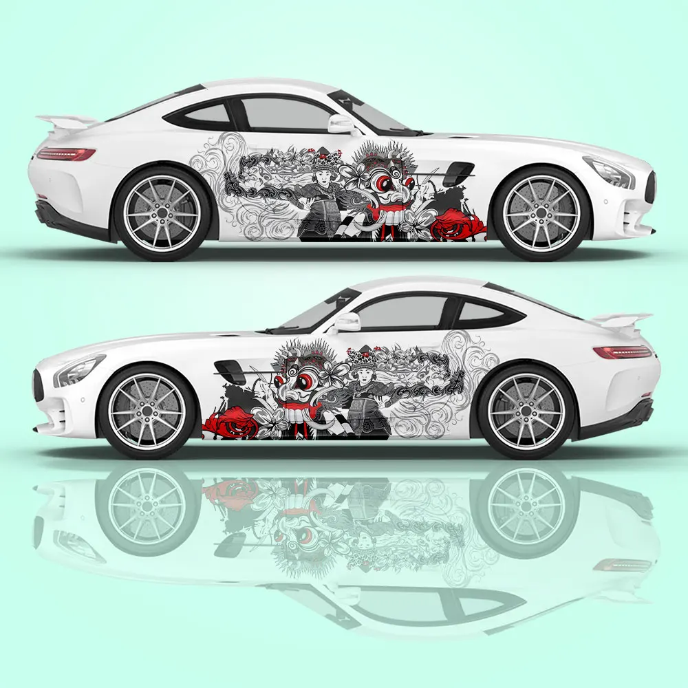 

Country Style Animal Trend Sticker Decoration Set of 2 Graphic Vinyl Stickers Racing Decals Sports Car Body DIY Auto Parts