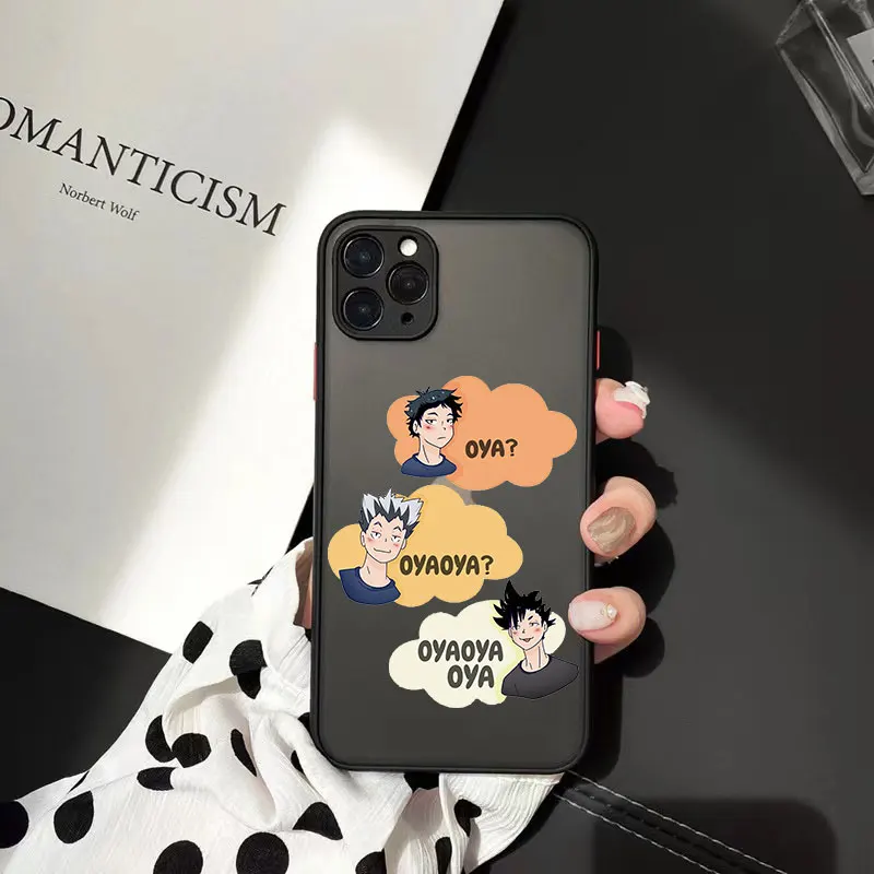 Фото Чехлы для телефонов Oya Haikyuu матовые для iPhone 12 13 Mini 11 12 13 Pro XR XS Max 6 6s 7 8 Plus прозрачная задняя крышка из поликарбоната с рисунком аниме №2