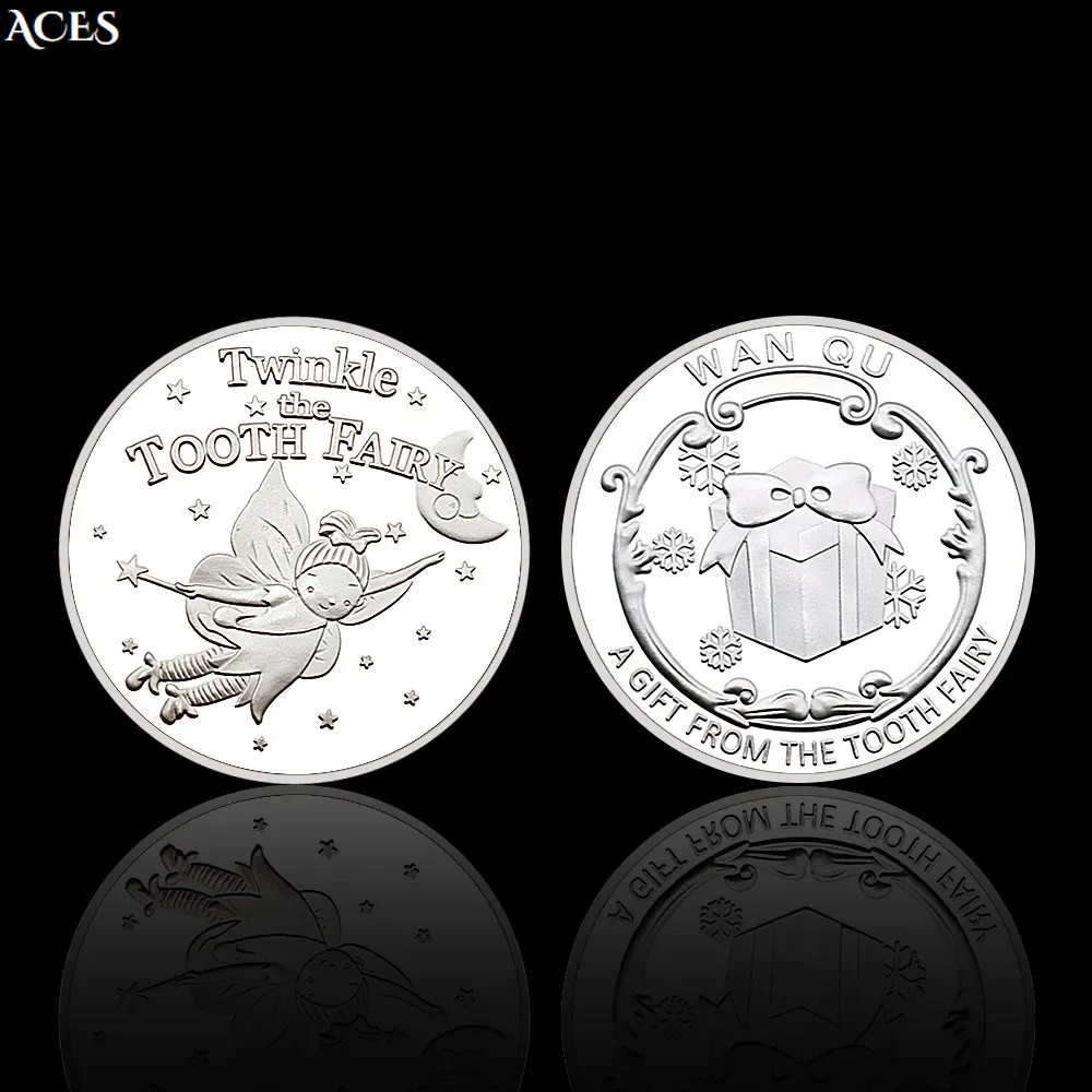

Twinkle The Tooth Fairy Silver Coin Lovely Fairy Angel Commemorative Medal In Cpasule Christmas Gifts Home Decoration