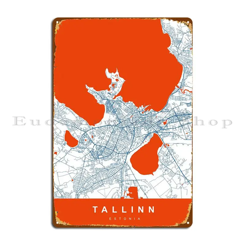 

Карта Таллина, Эстония, металлический знак, таблички для паба, персонализированные Клубные оловянные плакаты