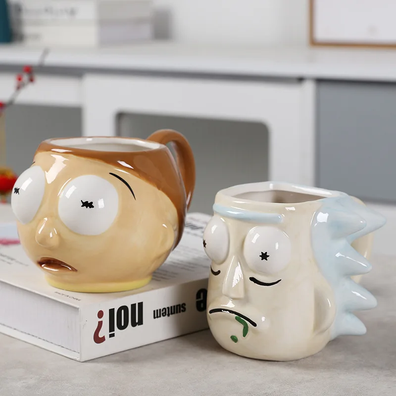 Rick and Morti-tazas de café 3D de gran capacidad para niños, Taza de cerámica para café, leche, oficina, regalos