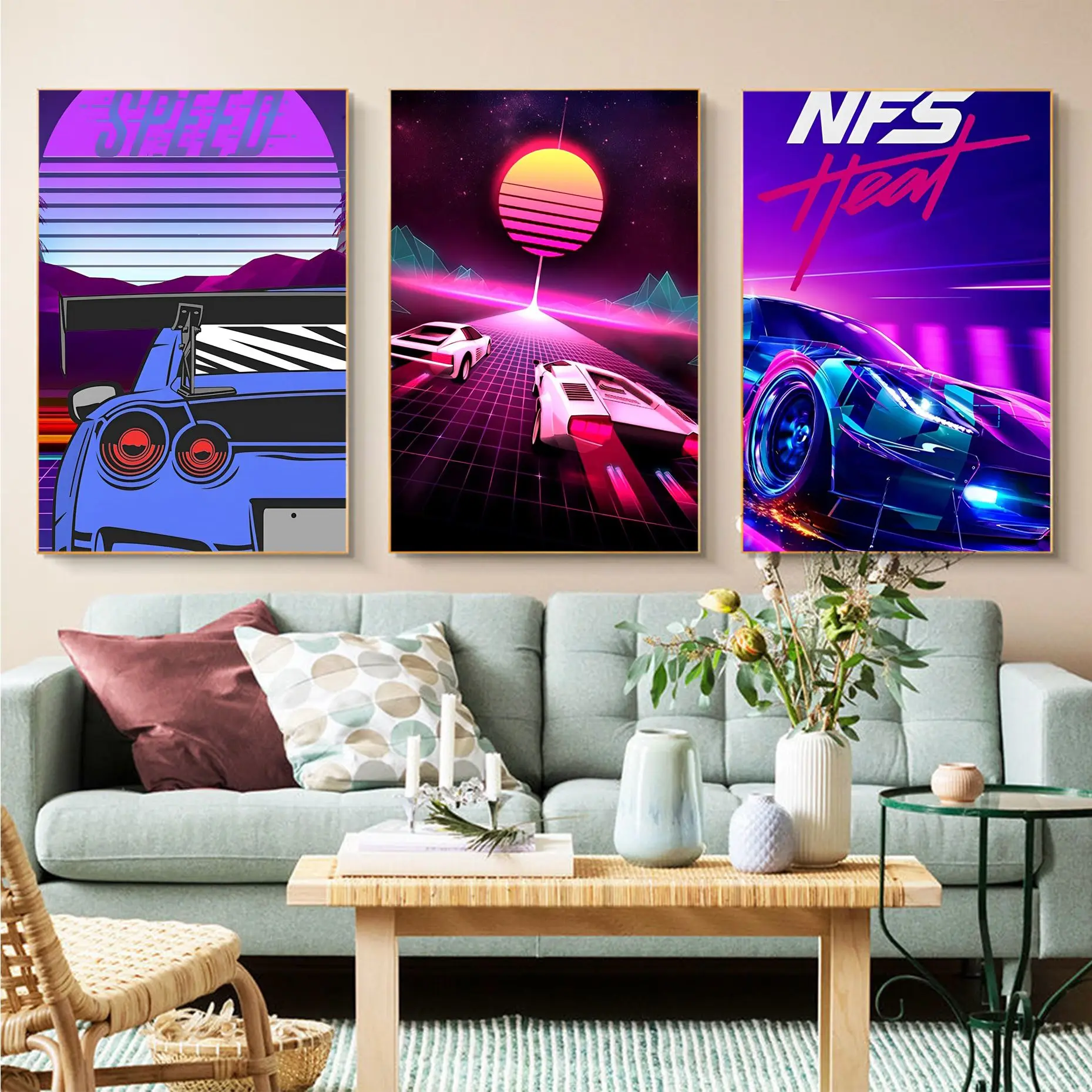 

JDM Car Anime Posters Sticky Whitepaper Sticker DIY Room Bar Cafe Aesthetic Art Wall Painting