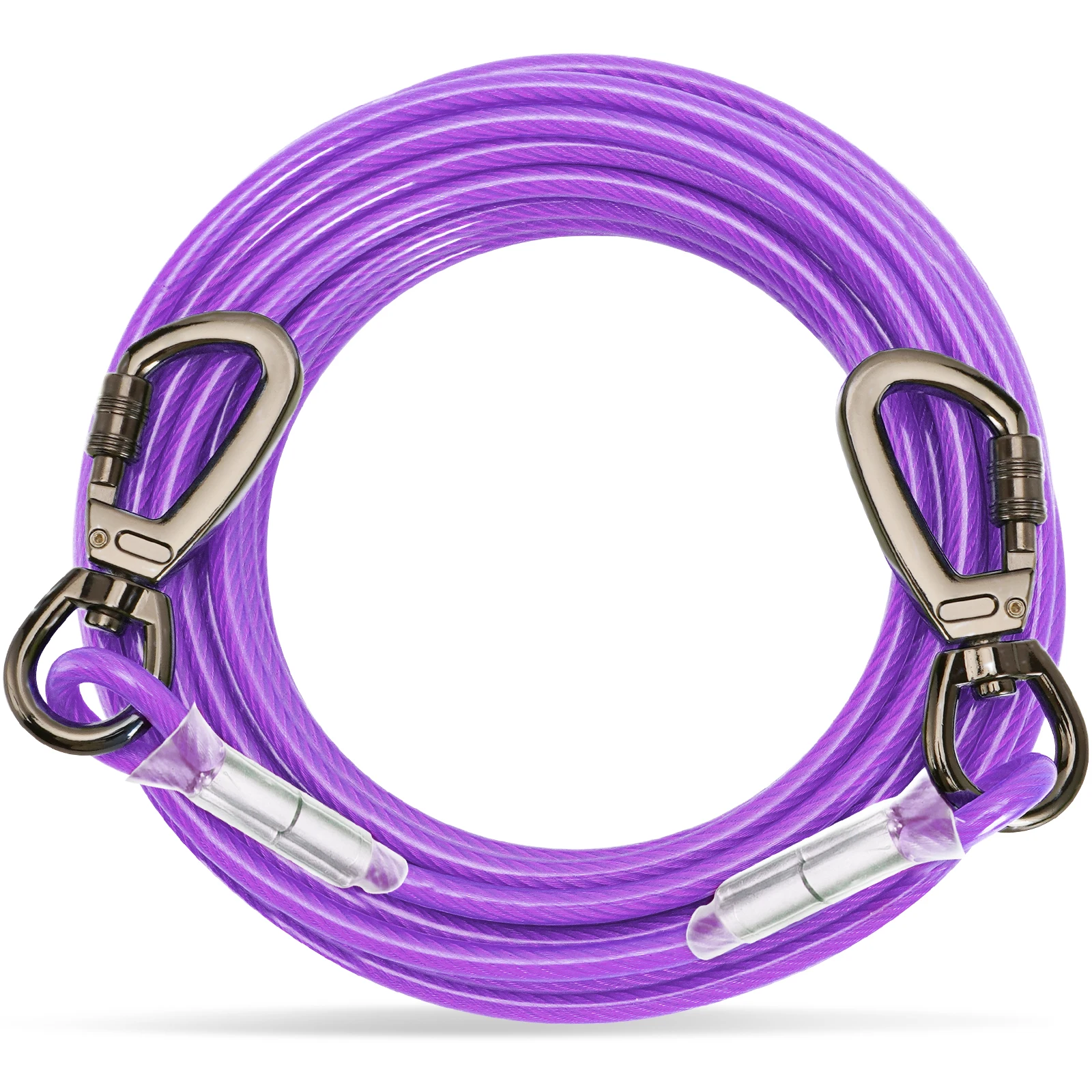 Двуглавый поводок для собак тяговый трос с металлической пряжкой