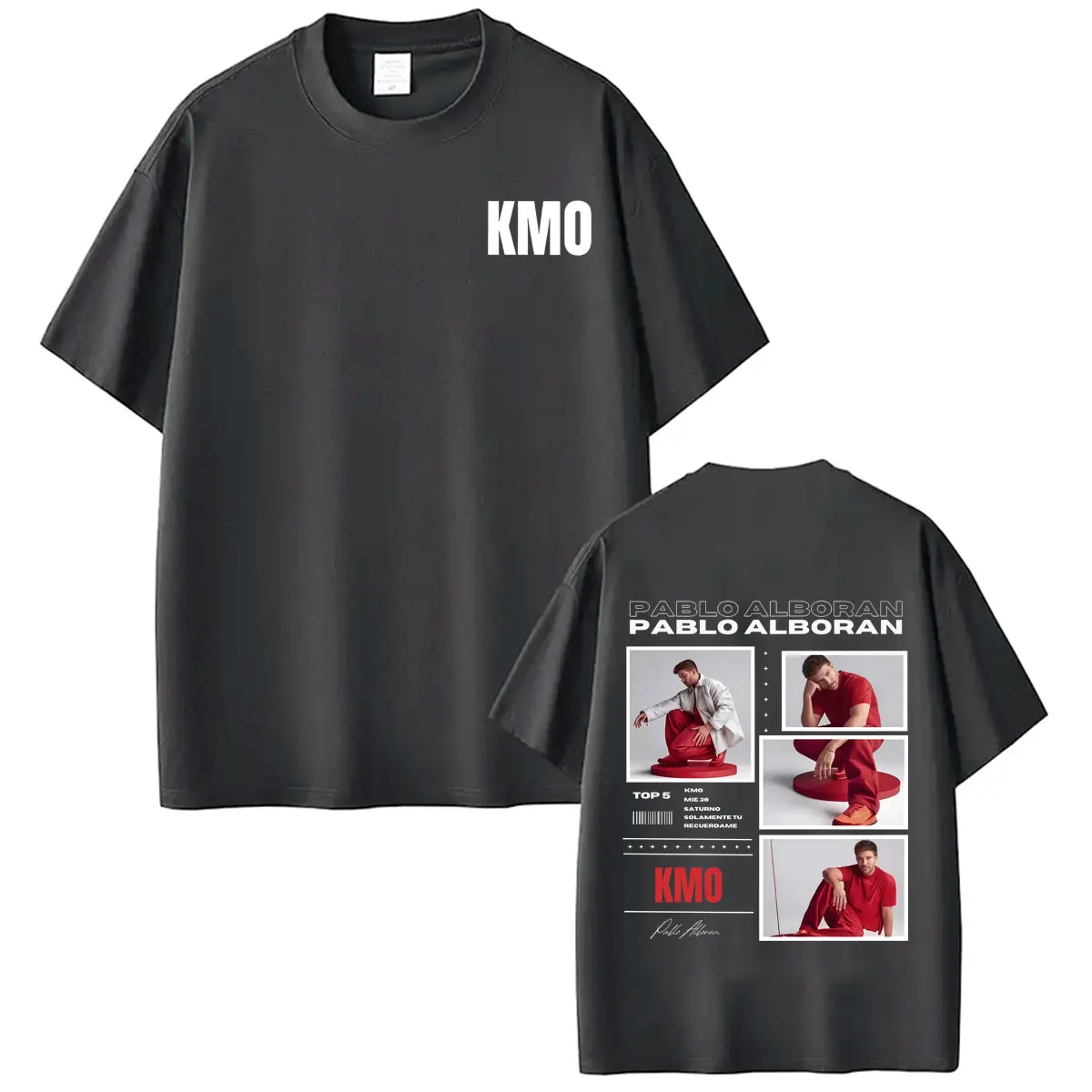 Фото Футболка с принтом певца Пабло Альборана Kmo Global Album Tour 2026, модные футболки для мужчин и женщин, свободные повседневные хлопковые футболки, уличная одежда №2