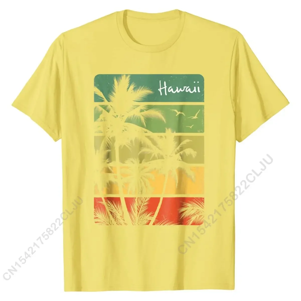 Женская футболка с гавайским островом винтажная хлопковая Футболка возвратом