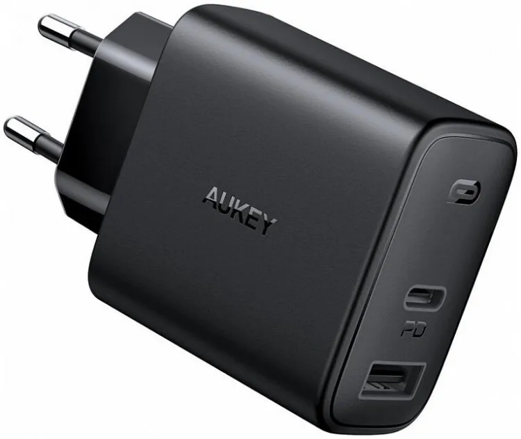 Сетевое зарядное устройство Aukey Swift Mix PD 30W USB-A + USB-C цвет Черный | Мобильные телефоны