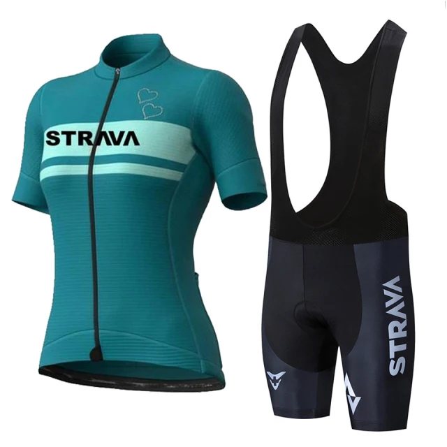 

STRAVA New Summer Cycling Jersey Suit Racing Suit Women's Cycling Shirt Mountain Bike Cycling Jersey Sportswear Cycling Shorts