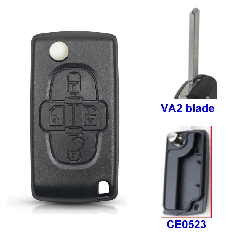 

Флип-брелок с 4 кнопками для дистанционного ключа-брелока для Peugeot 1007 для Citroen C8