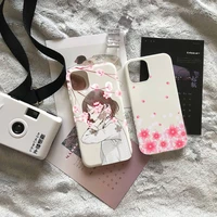 cute bumper flower girl petals phone case candy color for iphone 6 7 8 11 12 13 s mini pro x xs xr max plus