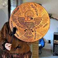 25cm shaman drum handmade bird drum sound healing tool siberian drums spirit music with drumstick home ornament for music lovers