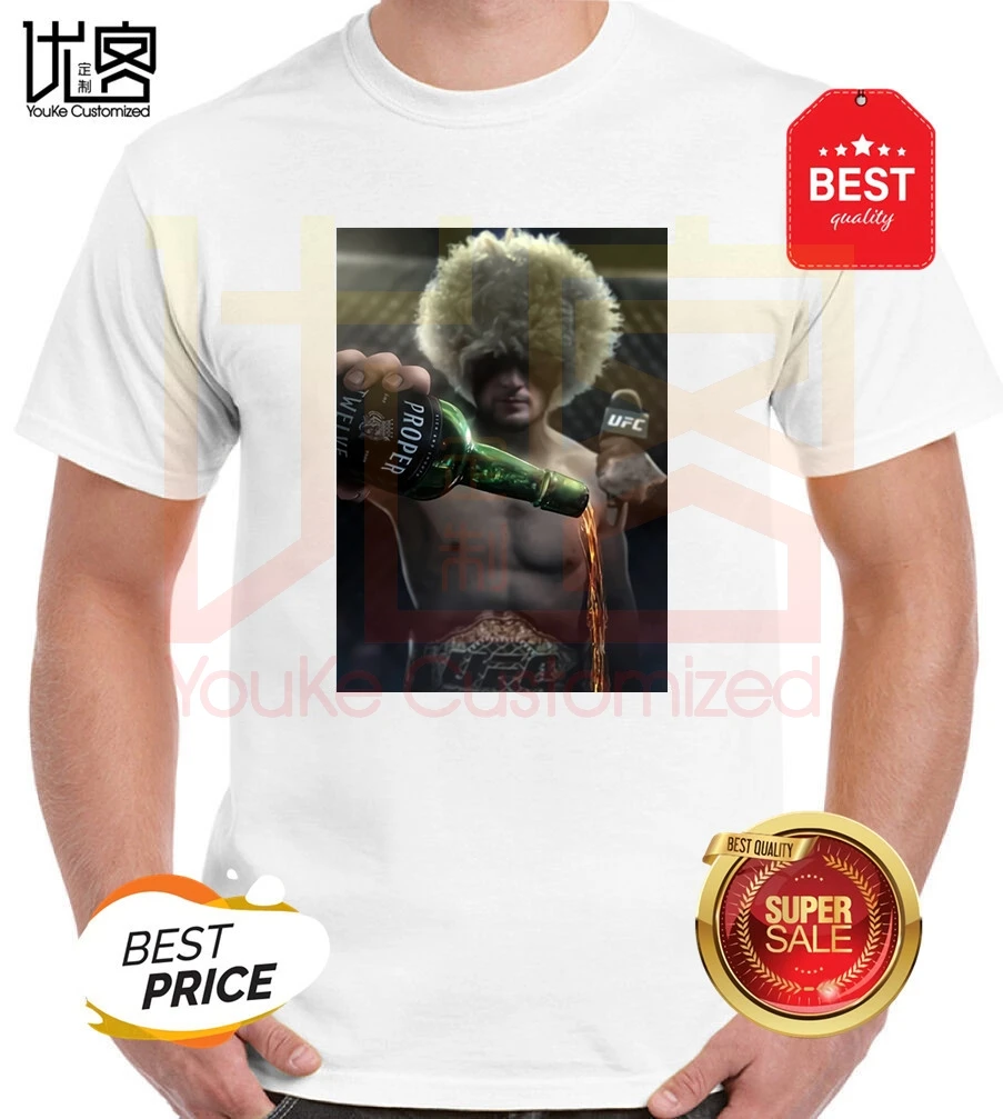 Khabib Nurmagomedov-Conor Mcgregor-12 Whiskey-футболка мужская летняя 100% хлопковая команда футболки