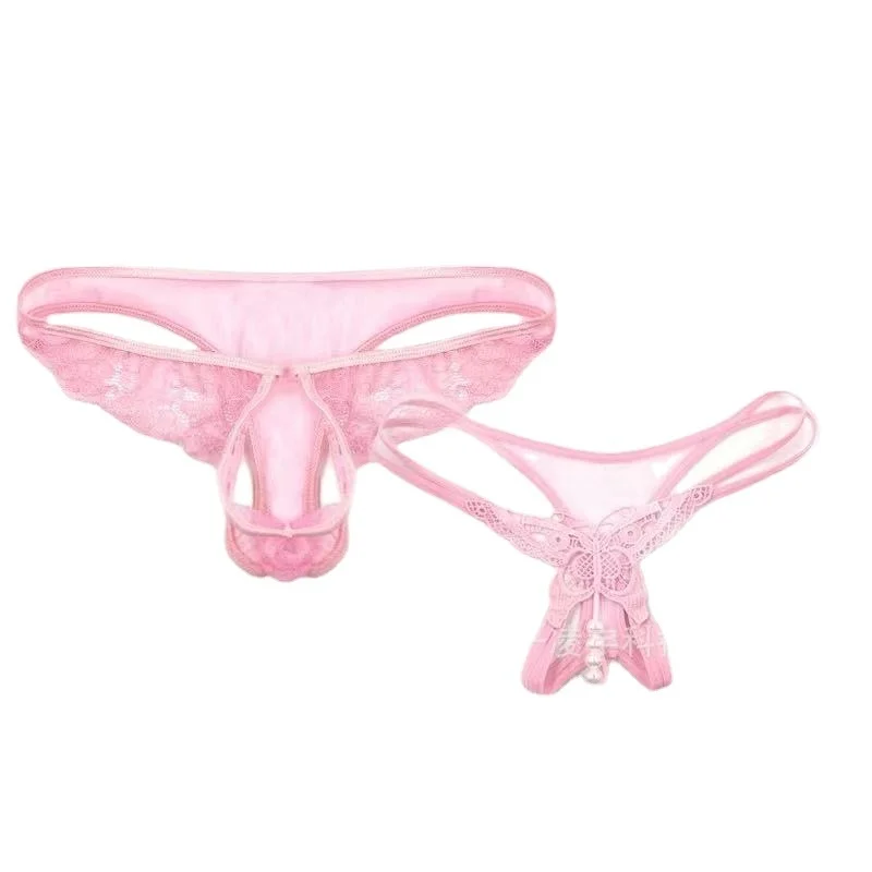 

Lovers adult t-pants open file fun underwear low waist hair leakage breathable sexy mesh free underwear