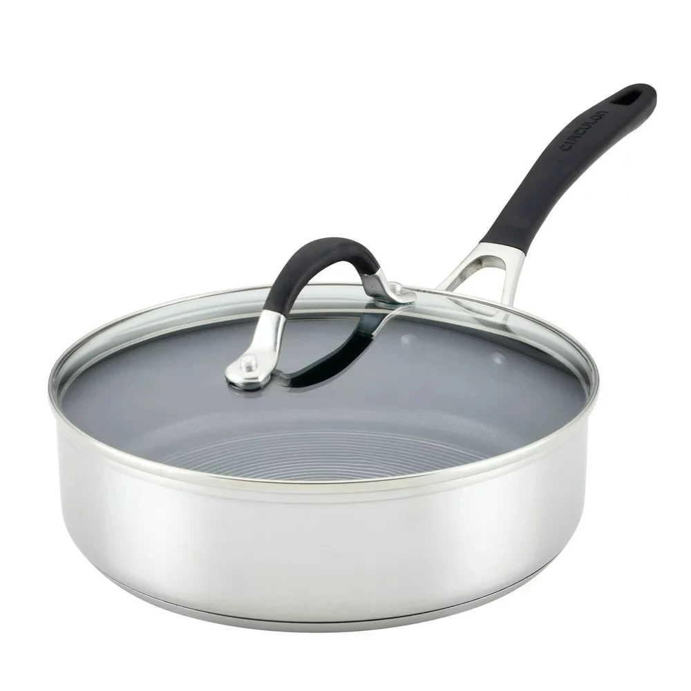 

Stainless Steel Saucepan/Sauté Pan with Lid, 3 Quart, Silver