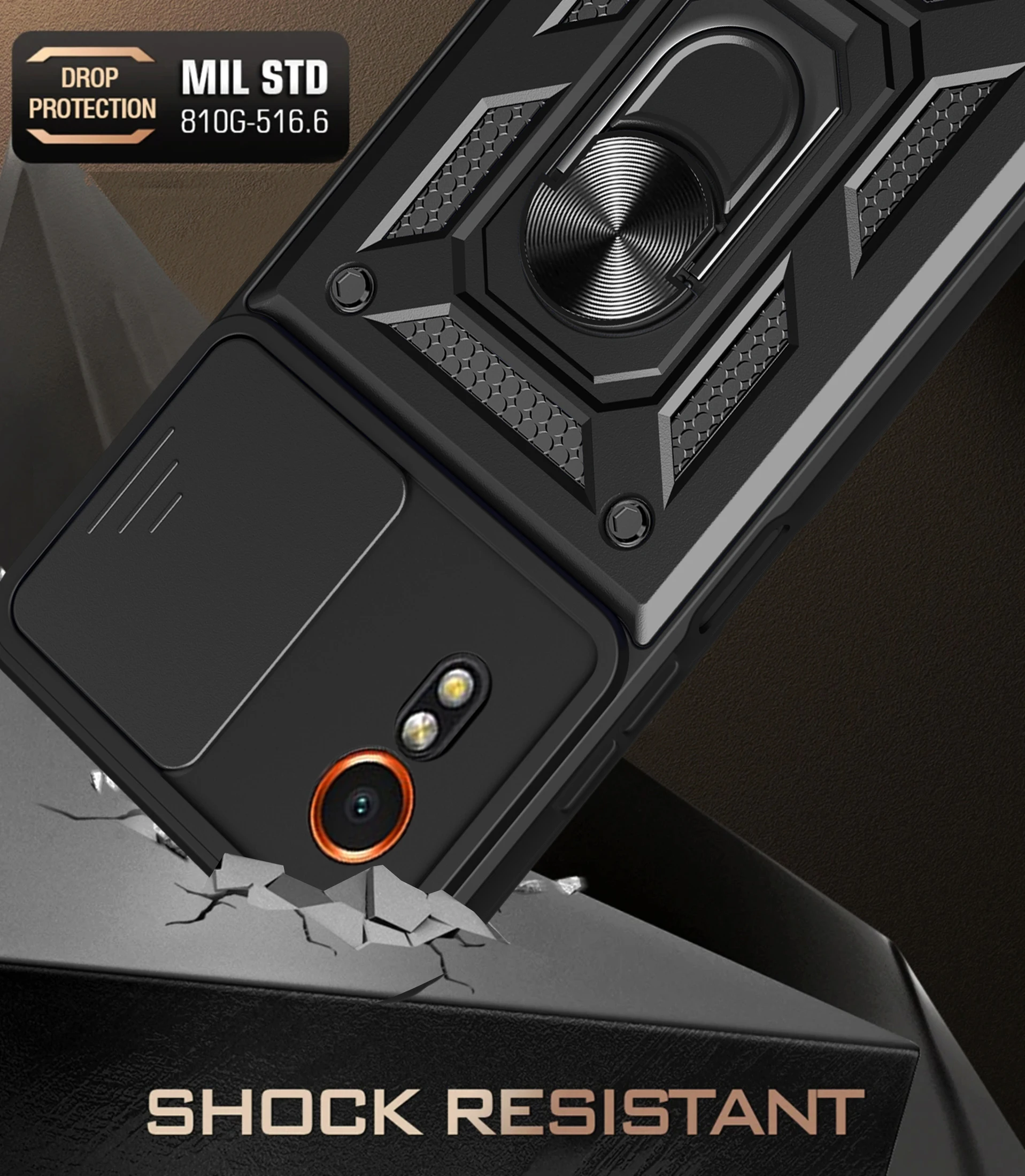 Противоударный чехол для телефона Samsung Galaxy Xcover 7 кольцевая броня магнитный