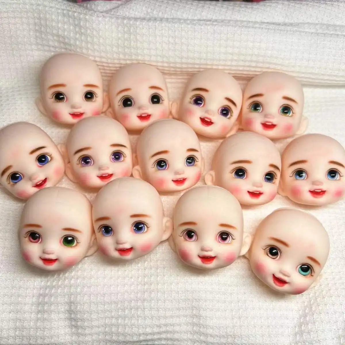 

1/8 Doll Head BJD Doll DIY Makeup Finished Doll Head Smile Collection Toys Gifts For 11-16cm Doll