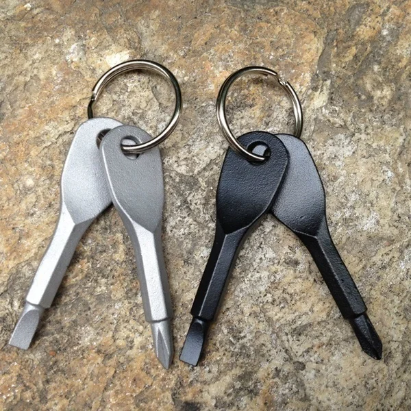 

Hot Sale 2 Keys Stainless Keychain Pocket Tool Screwdriver Set EDC Outdoor Multifunction Fashion