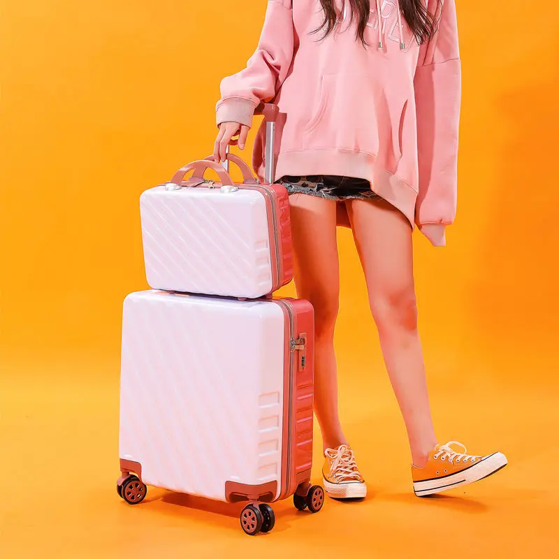 18/20inch travel suitcase small candy trolley bag female trolley luggage set carry on password case boarding suitcase trip cabin enlarge