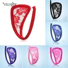 Стринги женские, кружевные, с цветами, однотонные