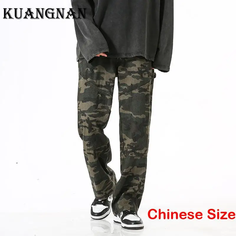 

KUANGNAN Camouflage Cargo Pants Men's Luxury Clothing Trousers Male Work Wear Baggy Man Streetwear Tactical New 2XL 2022