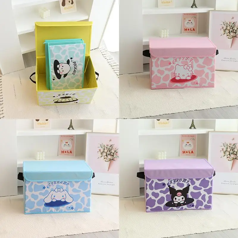 

Kawaii Hello Kittys мультяшная девушка сердце коробка для хранения Sanrios высокой емкости Складная портативная одежда обуви игрушки пыленепроницаемо...