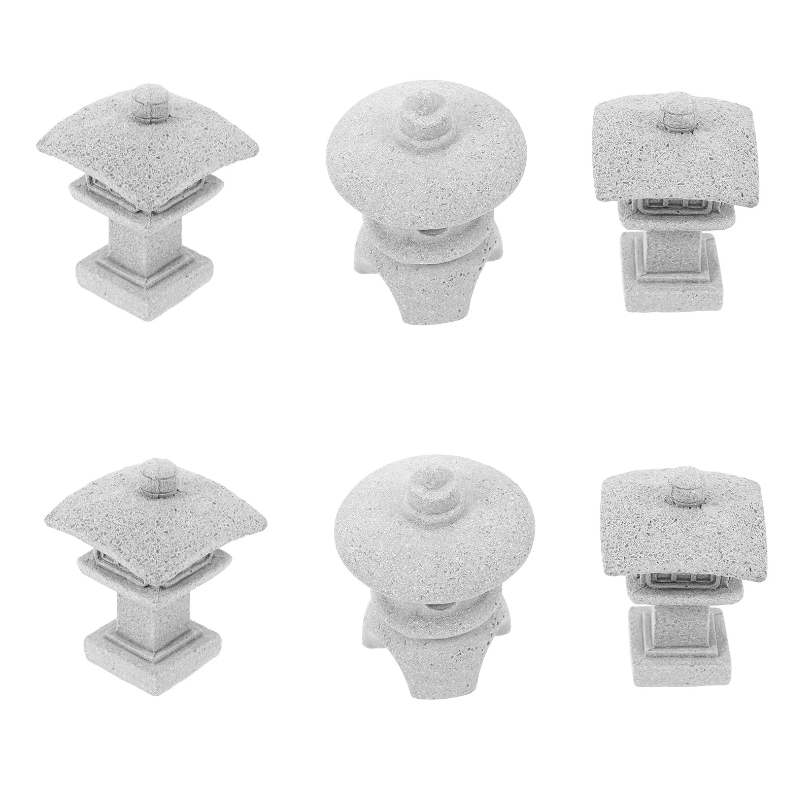 6 шт. каменные украшения-фонарики миниатюрная статуя украшения для аквариума