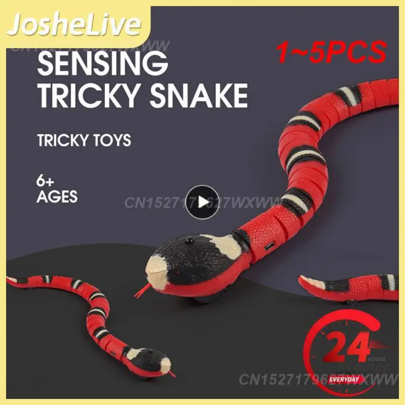 

1~5PCS Smart Sensing Interactive Cat Toys Automatic Eletronic Snake Cat Teasering Play USB Rechargeable Kitten Toys for Cats