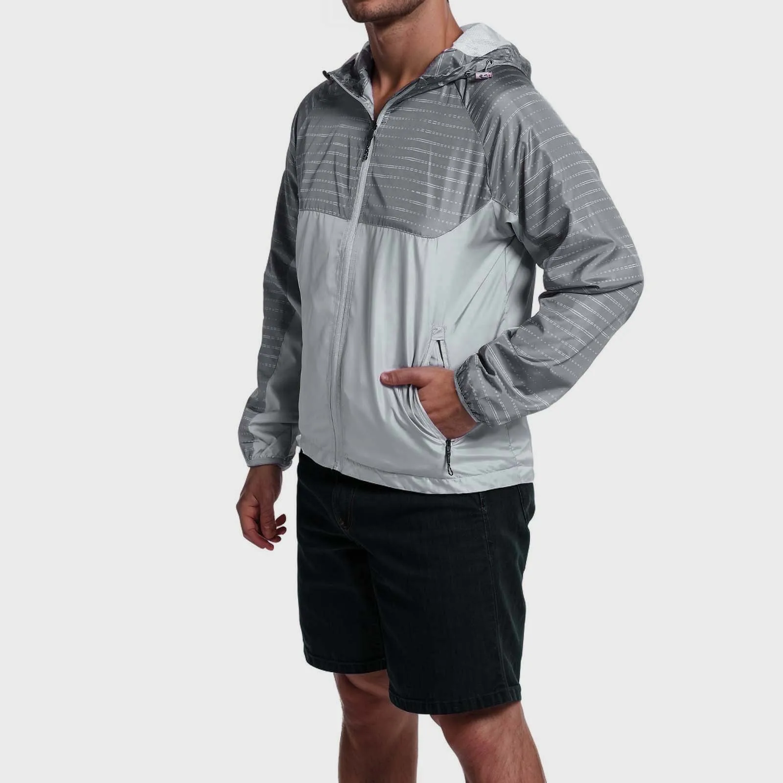 Куртка Мужская Фланелевая с капюшоном уличная спортивная ветрозащитная куртка