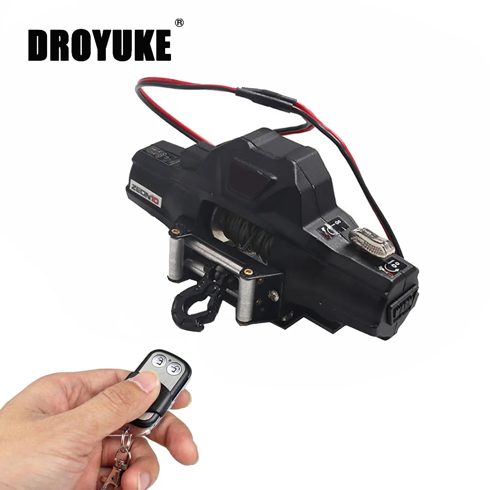 

Droyuke Metal Automatic Single & Double Motor Simulated Winch For 1/10 RC Crawler Car Axial SCX10 TRAXXAS TRX4 TRX-6 RC4WD D90