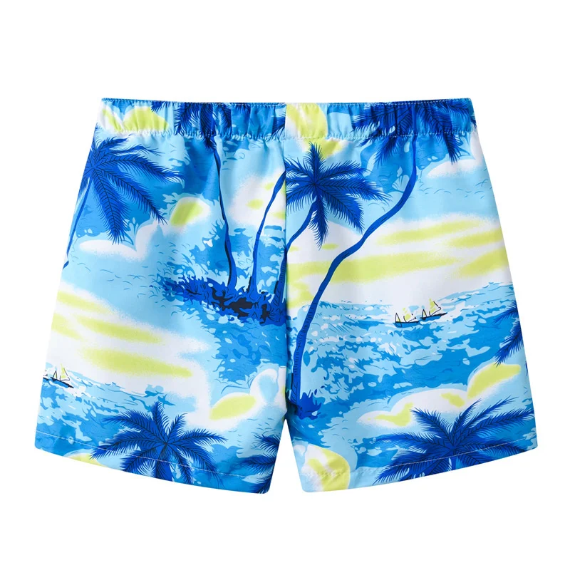

Summer Boys Beach Shorts Children's Swimming Clothes Fashion Printing Boy Lace Up Adjustable Boxer Pool Shorts Kids Swimwear