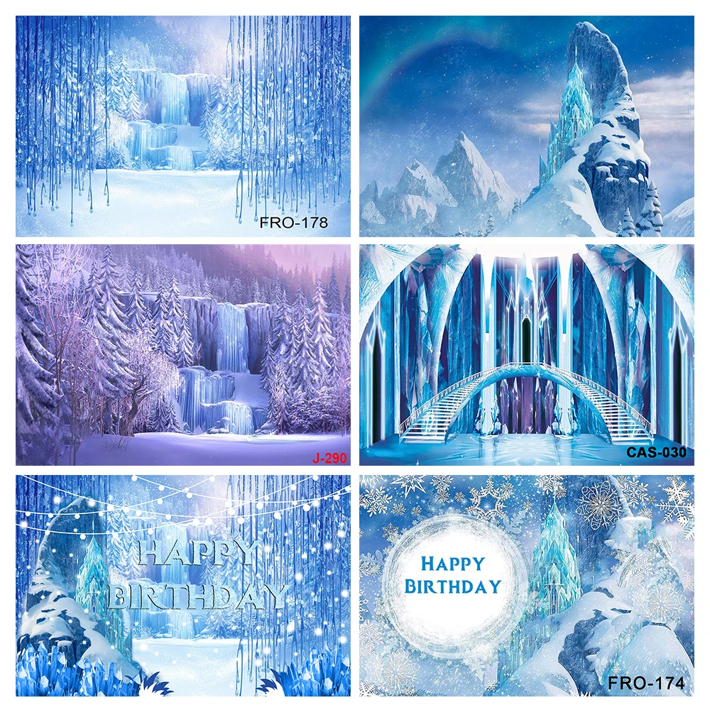 Мечтательный Зимний Лес Снег замороженный лед голубой боке фон для фотосъемки