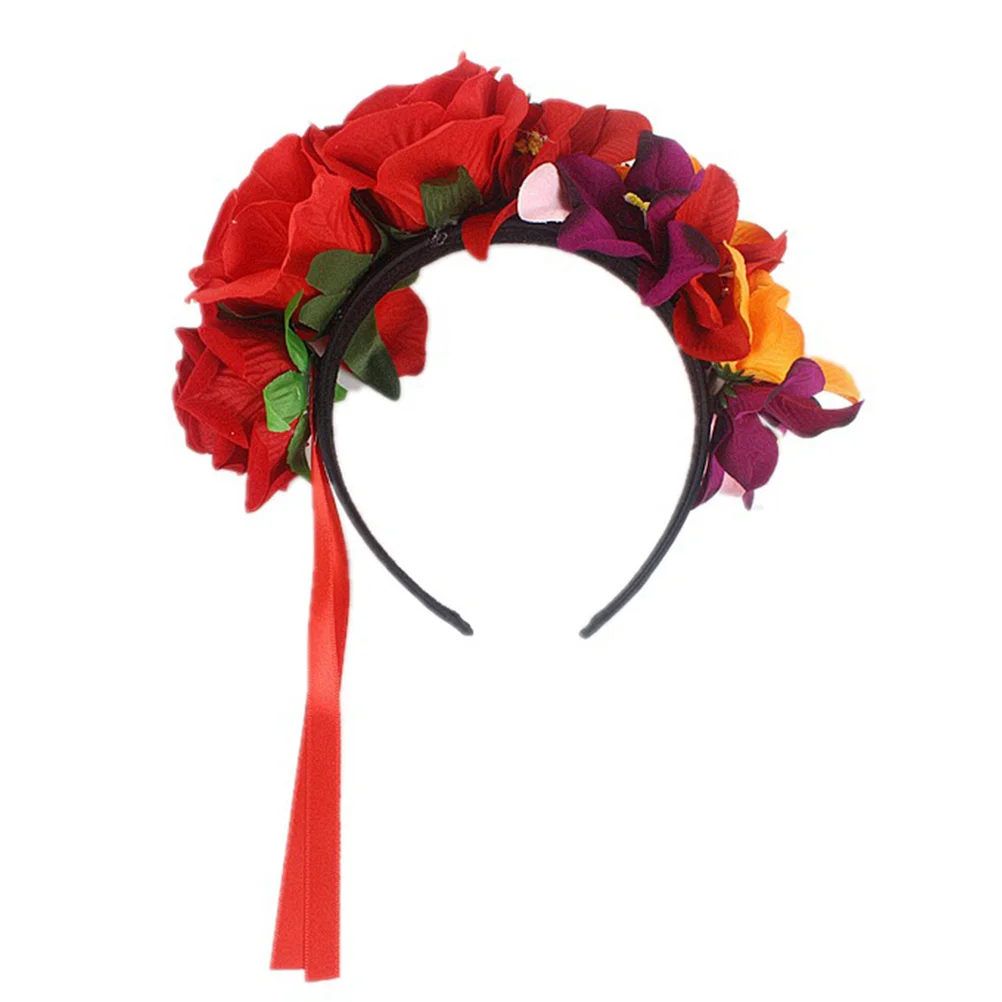 

Rose Orchid Headband Garland Headpiece Festival Hair Charming Flower Fabric Miss