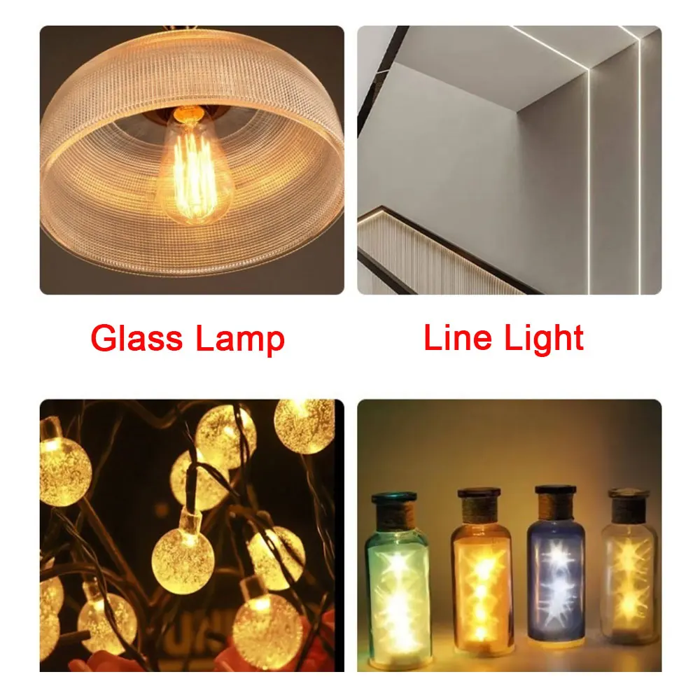 Фото Гибкая светодиодная нить (LED Soft Filament) для ламп Эдисона, 3В, 38/60/80/133/300 мм, для DIY-проектов, гибкая нить для рождественского декора, комплектующие для освещения №5