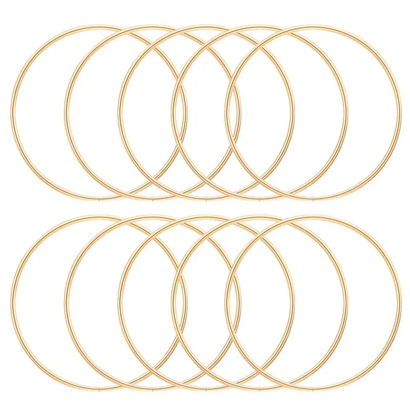 10 шт., круглые металлические кольца в форме венка, 10 см