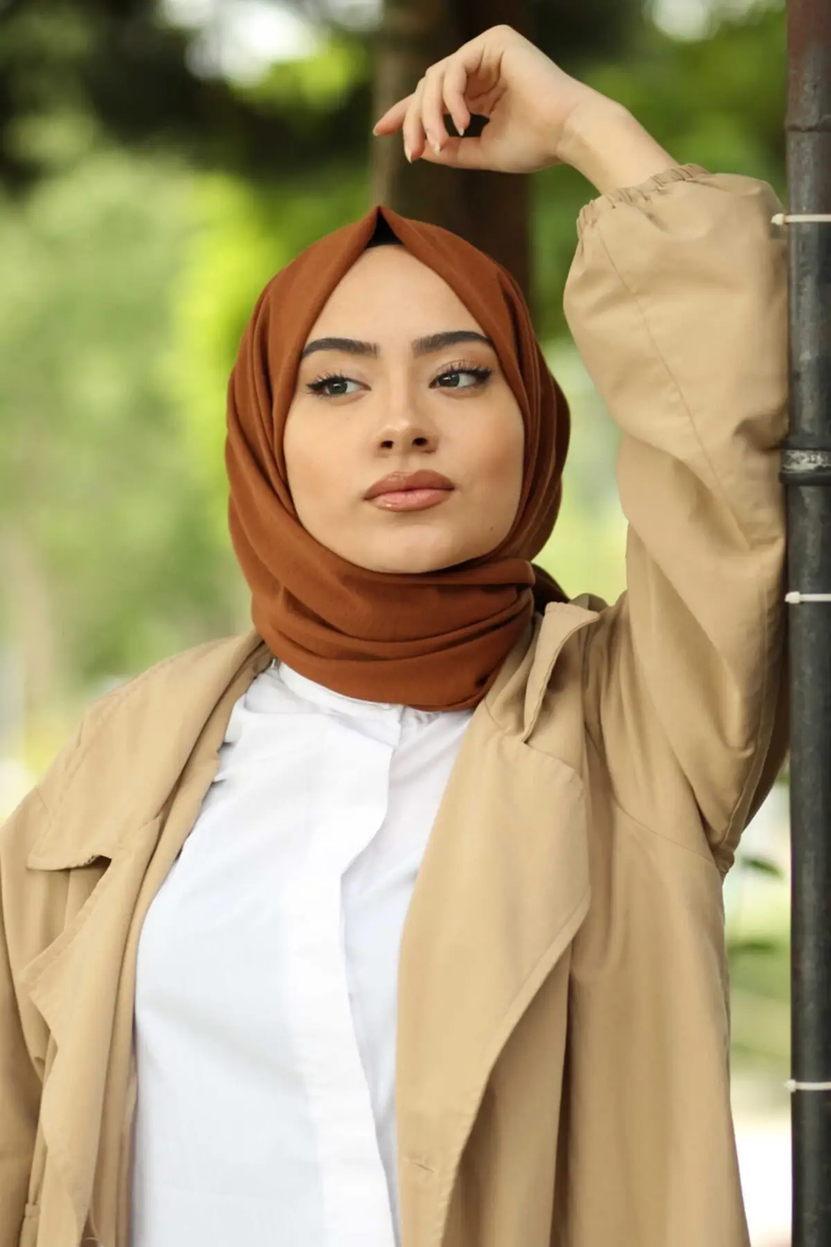 

Hijab cotton Kraş jazz shawl model-red coffee scarf clothing