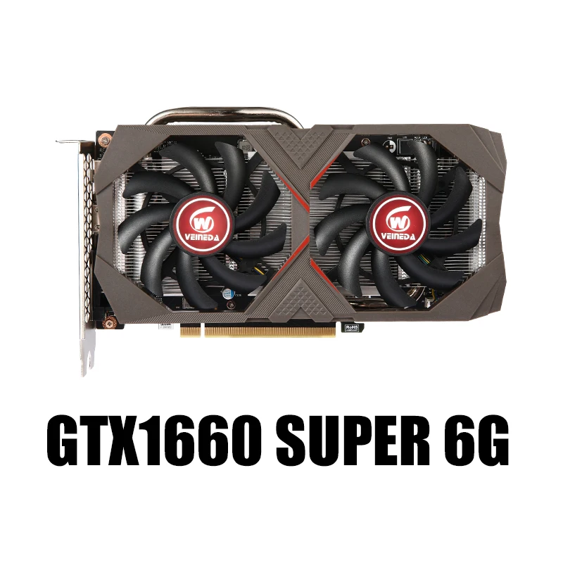 Видеокарта VEINEDA GTX 1660 Super 6 ГБ GDDR6 192 бит PCI-E 3,0 × 16 игровой графический процессор серии gtx 1660, видеокарта, восстановленные карты