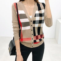 sweters for woman 2021 new contrast color korean knit sweater cardigan sweater womens jacket