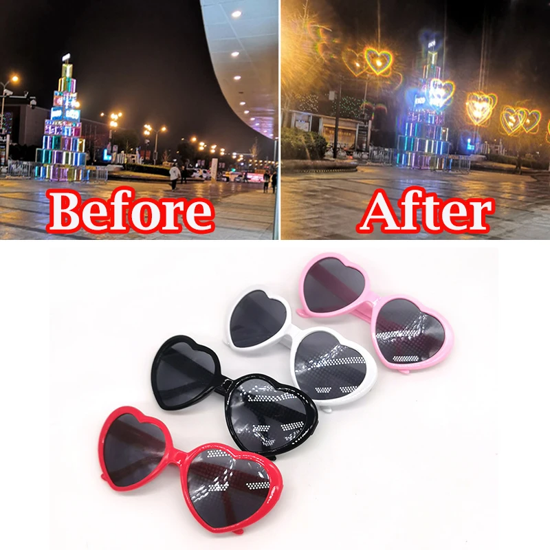 

Женские солнцезащитные очки с дифракцией в форме сердца