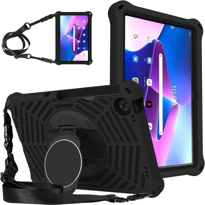 

Детский чехол для планшета Lenovo Tab M10 3-го поколения TB328FU, чехол для планшета M10 TB-X505F X605F X306F EVA, противоударный, с откидной подставкой, с плечевым ремнем