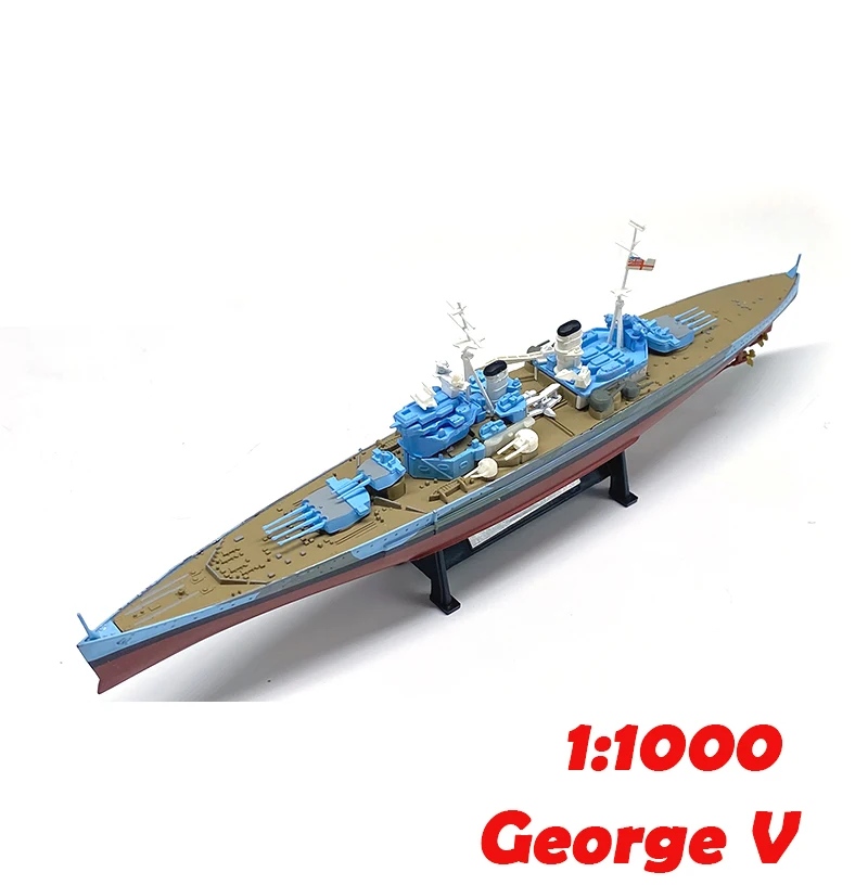 

1:1000 WW2 Royal Navy, USS George V Battleship Cruiser Decoration Alloy Hull Birthday for Friends Military Collection